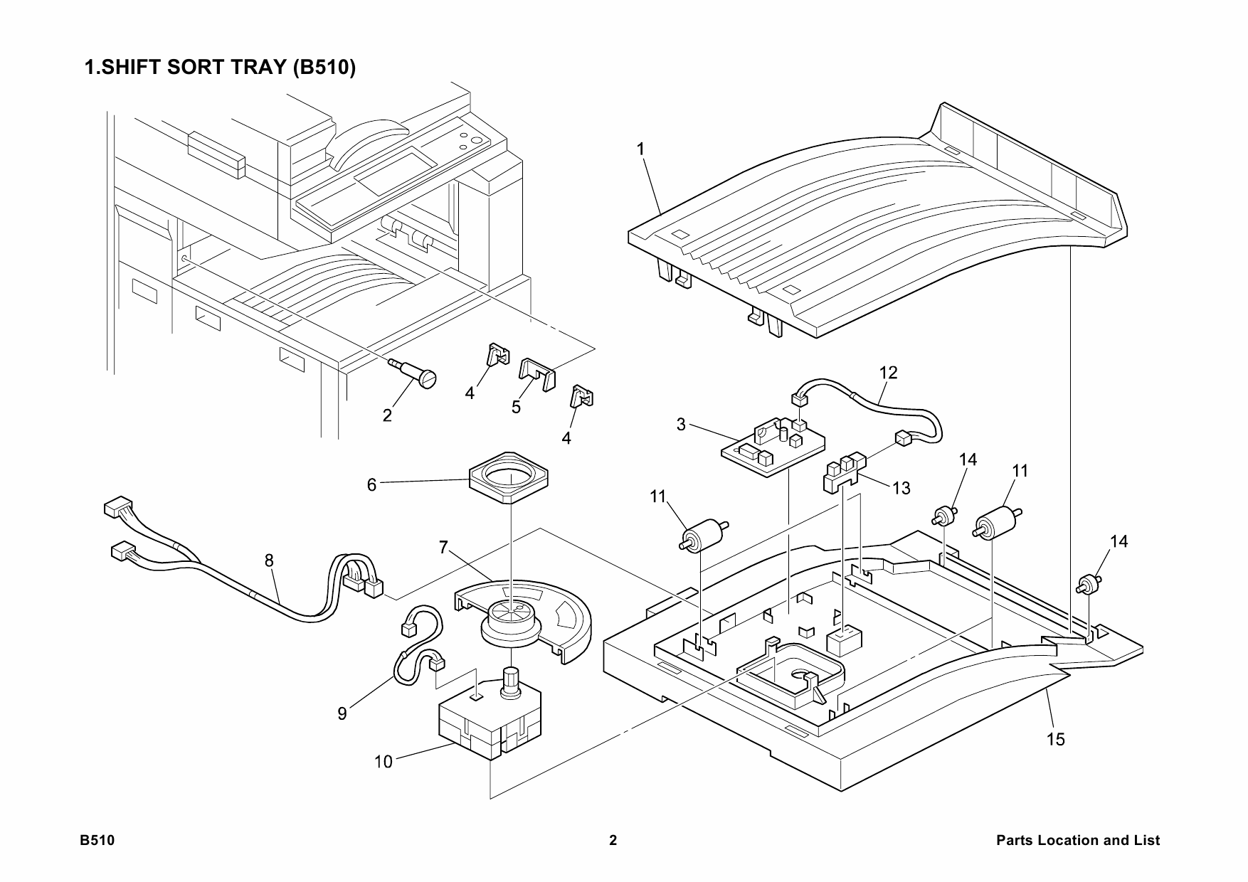 RICOH Options B510 INTERNAL-SHIFT-SORT-TRAY-TYPE-1232 Parts Catalog PDF download-4